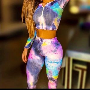 Women’s tie dye tracksuit.